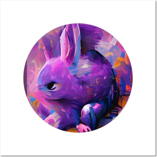 Purple Rabbit Posters and Art